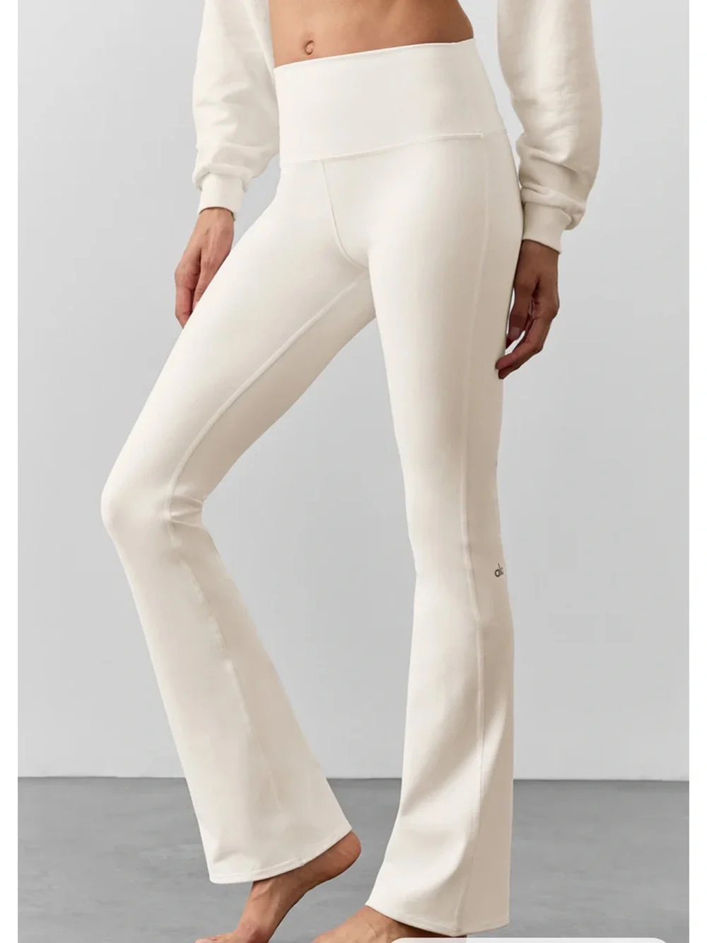 ALO Yoga Cream High-Waist Flare Leggings